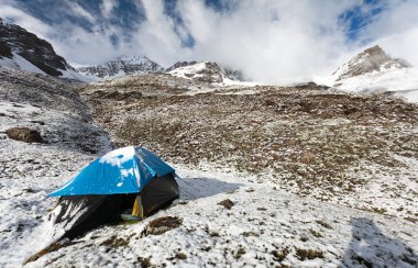 Himalayalar - nepal dağda kamp 