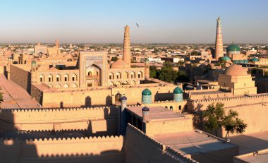 Hiva - Özbekistan görünümünü akşam