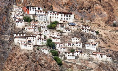 Karsha gompa - buddhist monastery in Zanskar valley clipart
