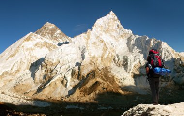 Everest dağının panoramik görünüm