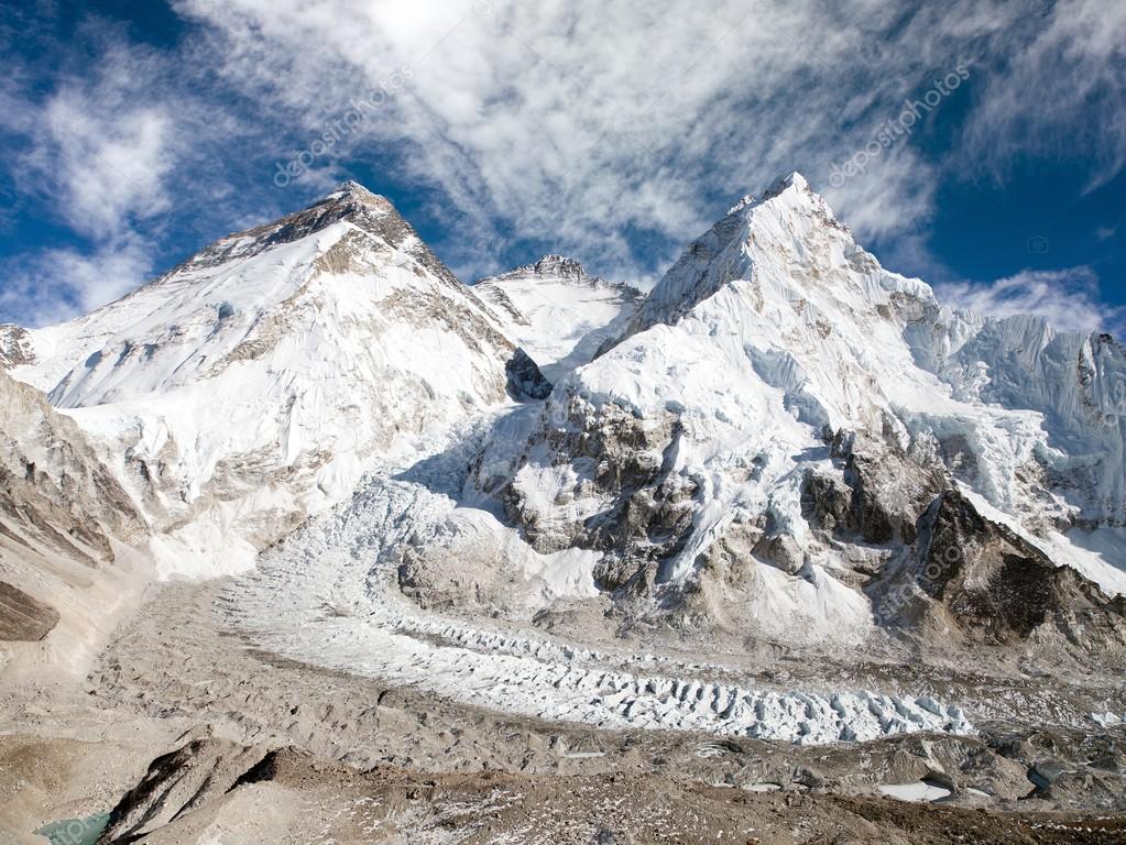 Mount Everest, Lhotse and Nuptse from Pumo Ri base camp