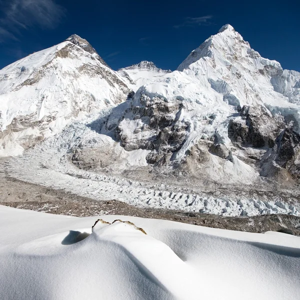 Utsikt över Mount Everest, Lhotse och Nuptse — Stockfoto