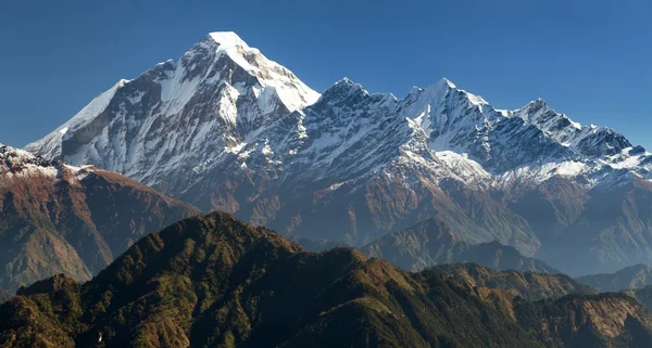 Panoramatický pohled od jaljala průsmyku dhaulagiri — Stock fotografie