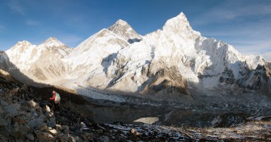 Evening view of Mount Everest from Kala Patthar clipart