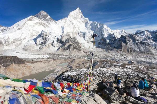 Vista do Monte. Everest, Lhotse e Nuptse — Fotografia de Stock