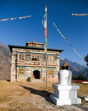 Buddhist monastery or gompa in Kharikhola village clipart