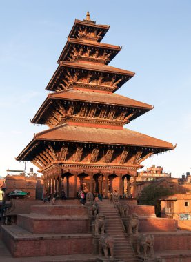 Nyatapola Pagoda on Taumadhi Square in Bhaktapur clipart