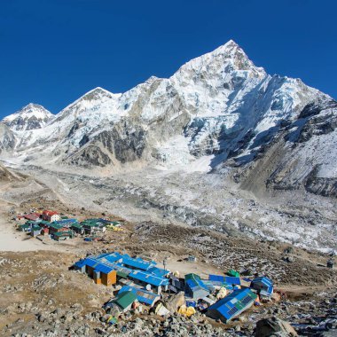 Gorak shep köyü, Everest Dağı yakınlarındaki köy, Khumbu vadisi, Solu khumbu, Nepal Himalaya dağı.