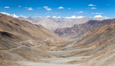 View from Khardung La pass to Karakoram range clipart