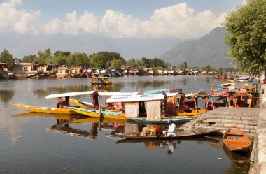 srinagar içinde yüzen dal göl gemilerde shikara