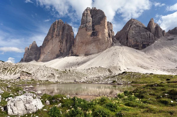 Drei Zinnen ή Tre Cime di Lavaredo, Ιταλικά Άλπεις — Φωτογραφία Αρχείου