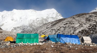 Temel kampı, Island Peak (Korece Tse) Everest Dağı yakınlarında