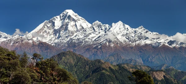 Panoramatic vy från Jaljala pass till Dhaulagiri Himal — Stockfoto