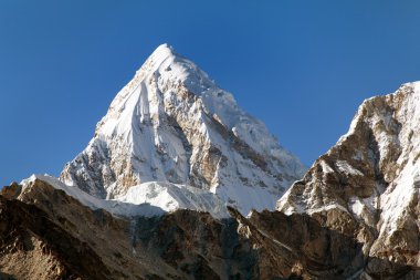 view of Mount Pumo Ri - way to Mount Everest base camp clipart