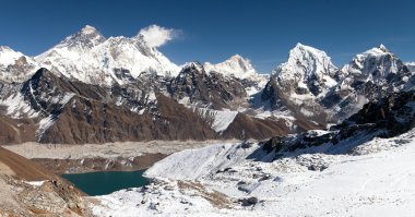 Panoramik Everest, Lhotse, Makalu ve Gokyo Gölü