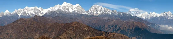 Panoramautsikt över Himalaya range från Pikey peak — Stockfoto