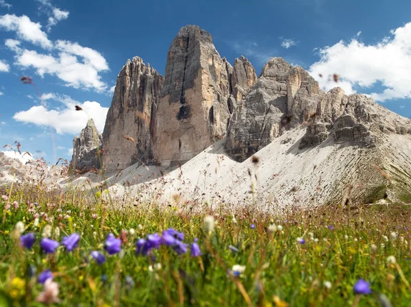 Drei Zinnen o Tre Cime di Lavaredo, Alpes italianos — Foto de Stock