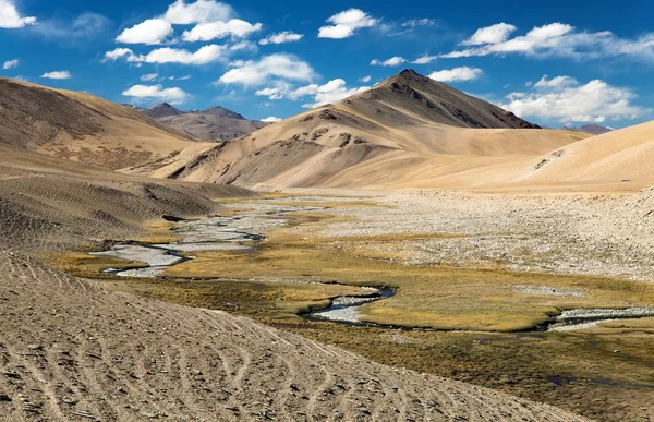 Hermoso paisaje en el valle de Rupshu cerca del lago Moriri — Foto de Stock