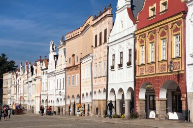 Telc kasabadan Rönesans evleri ile kare görüntülemek
