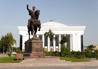 Statue of Amir Temur (Timur) on horse in Tashkent
