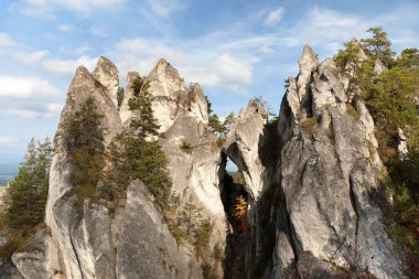 Mountain window in Sulovske Skaly rockies in slovakia clipart