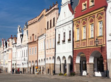 Telc kasabadan Rönesans evleri ile kare görüntülemek