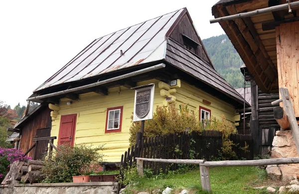 Beautiful colored houses in vlkolinec village — Stock Fotó