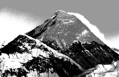 Everest'in Kala Patthar üzerinden soyut siluet