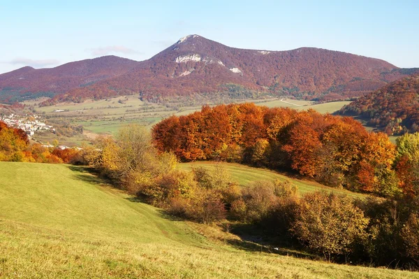 Autumnal view of strazov mount in strazovske vrchy — Stock Photo, Image