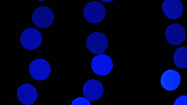 Luci Blu Lampeggiano Particelle Bokeh Sfondo Video Scuro Salvatore Schermo — Video Stock
