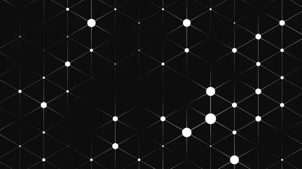 Abstract geometric background. Black and white image. Lines and points. Triangular polygons. 3d illustration