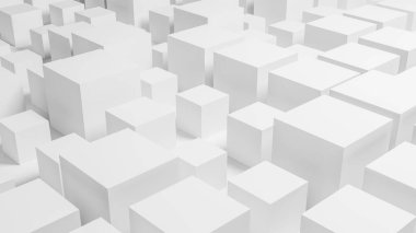 Küplerin soyut arkaplanı. Siyah ve beyaz. Işık ve gölgeler. 3d illüstrasyon