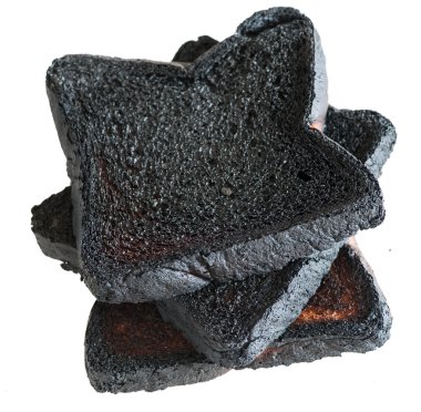 Three loafs of burnt bread toast clipart