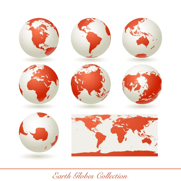 Globos de tierra colectionRED — Vector de stock