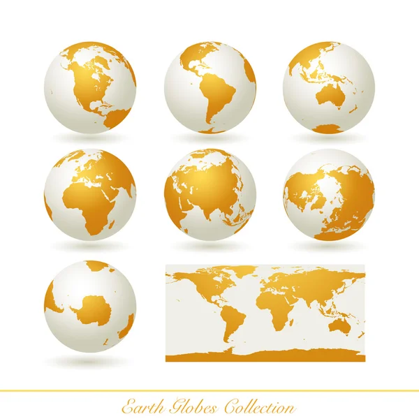 Colección globos de tierra — Vector de stock