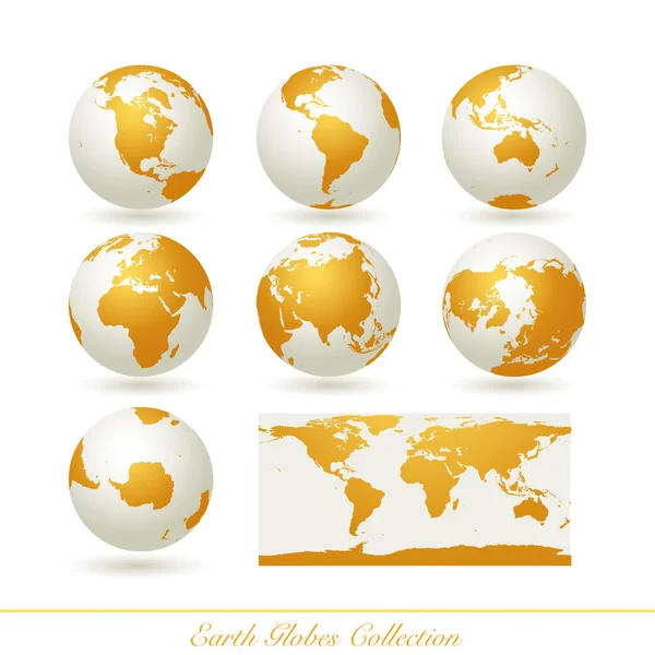 Earth globes colection — Stock Vector