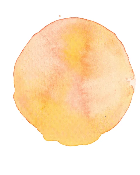 Aquarelle ronde orange isolée sur fond blanc — Photo