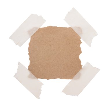 Beyaz arka plan üzerinde izole kahverengi geri dönüşüm not kağıdı