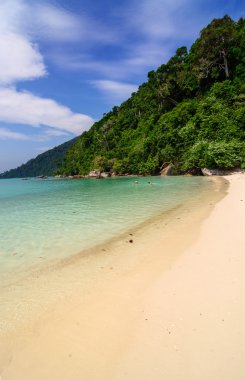 Turkuaz Denizi ve kumlu Andaman beach