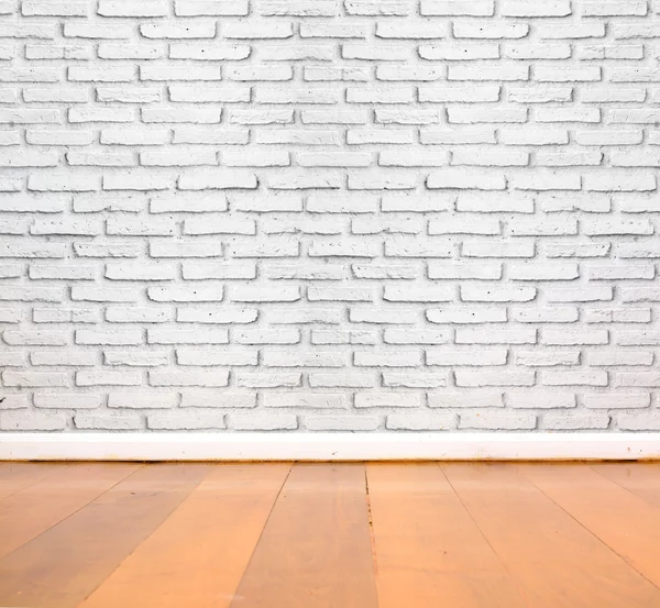 Brick wall trägolv — Stockfoto