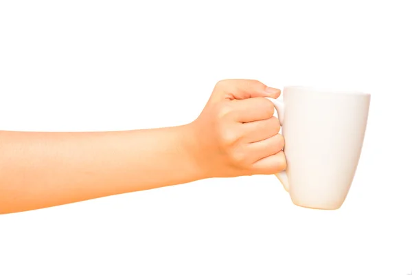 Handvast koffiekopje — Stockfoto