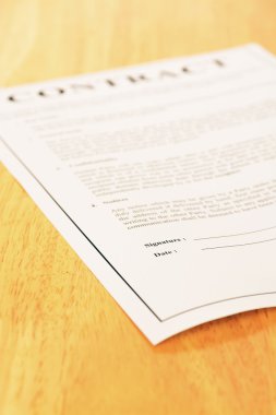 Sözleşme formu vintage tarzı fotoğraf imzalama