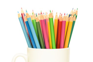 Beyaz arka plan üzerinde izole pastel renk kalem