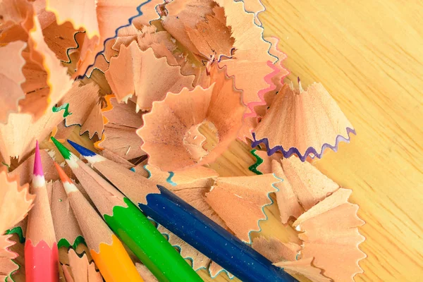 Vintage colorful pastel pencil shavings — Stock Photo, Image