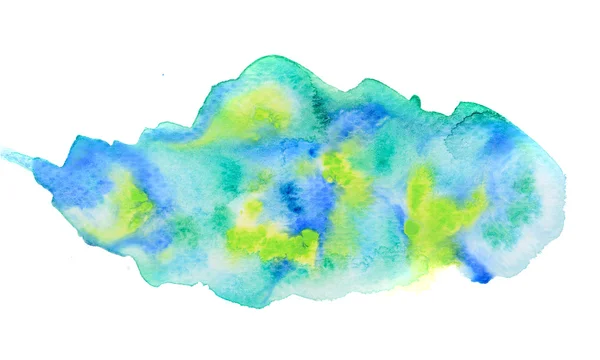 Kolorowy niebieski zielony pastel malarstwo akwarela tło — Zdjęcie stockowe