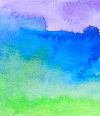 Renkli mavi yeşil su renk arka plan üzerinde kopya alanı