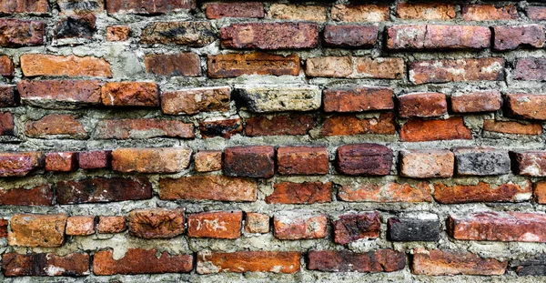 Grunge crack orange brick wall background texture — Stock Photo, Image
