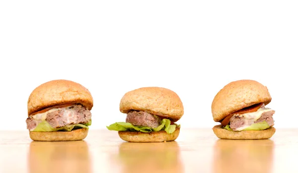 Small size Beef hamburgers — Stock Photo, Image