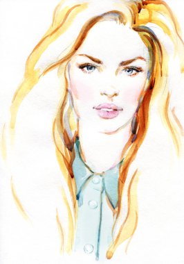 Güzel kadın yüzü.