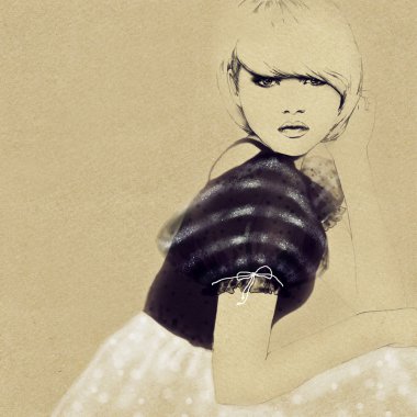 Güzel kadın yüzü.